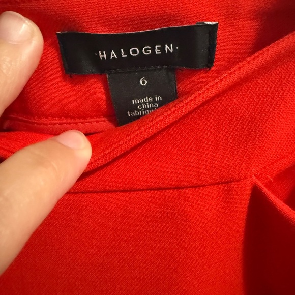 Halogen Strech Red Ankle Cropped Pants Slim Fit - Picture 2 of 4